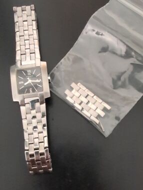 Tissot Silver Stainless Steel Bracelet Watch with Black Dial